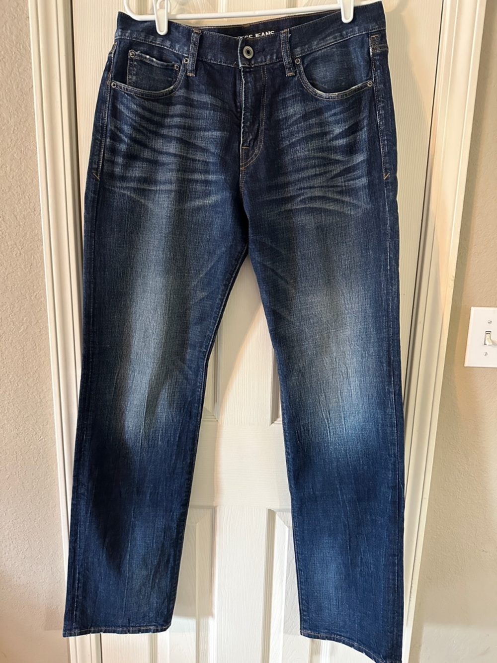 Express Men's Dark Blue Straight Jeans